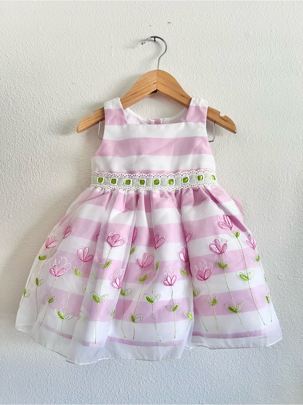 Youngland Striped Floral Formal Dress